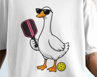 PNG Funny Pickleball Goose , Goose Sunglasses Clipart (Digital Download)