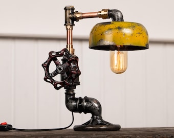 Unique Table Lamp Steampunk Metal and Copper Industrial Desk Lamp