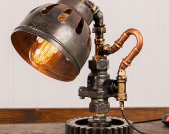 Copper & Metal Industrial Table Lamp Steampunk Unique Desk Lamp