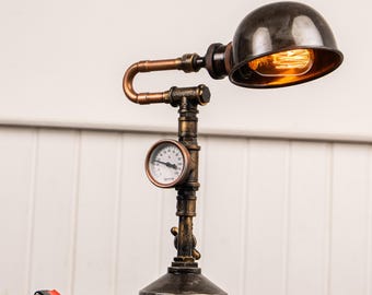 Copper & Metal Industrial Table Lamp Steampunk Unique Desk Lamp