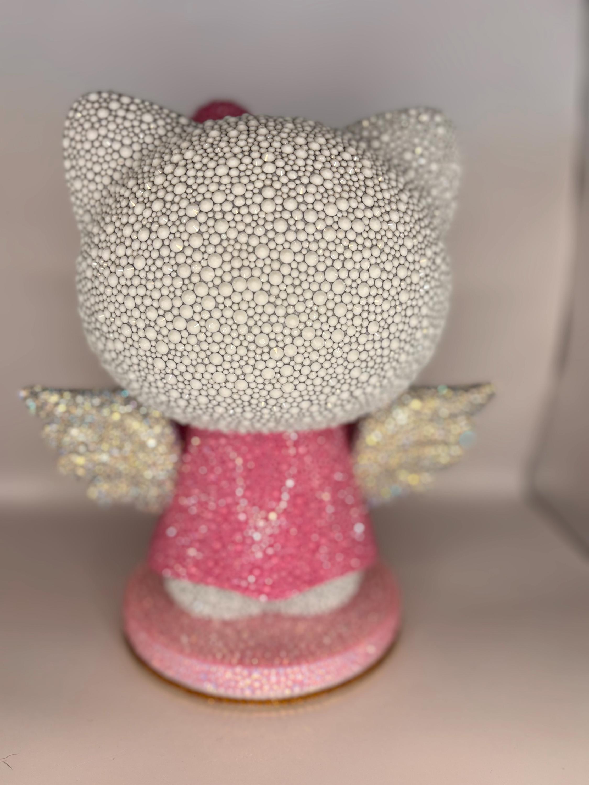 Hello Kitty Figurine With Rhinestones – Handmade 3D Printed