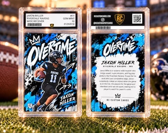 Custom Sports Trading Card in Graded Slab Case | Personalized Athlete Card | Youth Sports Gift | Senior Night Gift | Player Keepsake