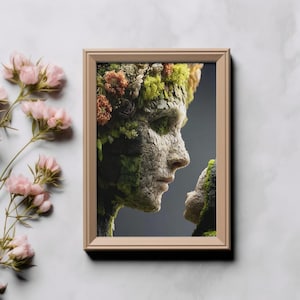 Nature-Inspired moss Art Print, Rolled Poster for Home Decor, Eco-Friendly Wall Art, best Gift for mom, Modern Art for Living Room