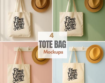 Mockup di borsa tote personalizzata, Mockup di borsa tote in tela, Mockup di borsa tote stampata su richiesta, Mockup di borsa estetica, Mockup di borsa a sublimazione, Jpg digitale