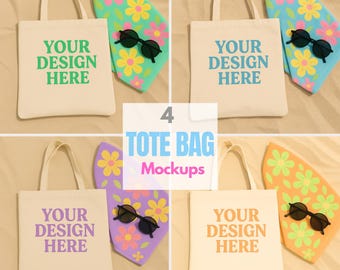 Beach Tote Bag Mockup | Canvas Tote Bag Mockup | POD Tote Mockup |  Summer Mockup | mockup Tote Bag Mockup Bundle | Flat Lay Tote Bag Mockup