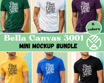 Bella Canvas 3001 T-Shirt Mockup Bundle | Mockup Bundle Bella Canvas 3001 Male | Male T-Shirt Mockup Bundle| BC3001 Mock-up Bundle