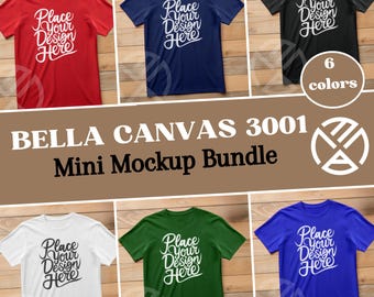Bella Canvas 3001 T-Shirt Mockup Bundle | Mockup Bundle Bella Canvas 3001 Male |Bella Canvas 3001 Flat Lay Mockup |  BC3001 Mock-up Bundle