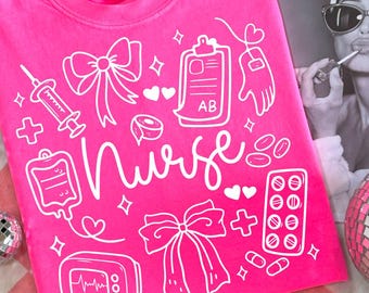 Nurse Png, Registered Nurse RN Png, Nurse Clipart, Nurse Coquette Bow Png, Nurse Life Png Sublimation, Nursing Medical Healthcare Design