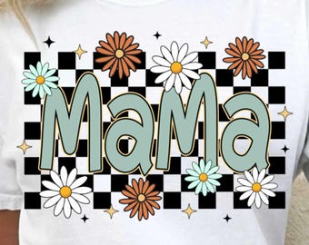 Mama Png Retro Kratka Mama Png Dzień Matki Png Macierzyństwo Png Życie Mamy Png Preppy Mama Png Kwiatowa Kratka Mama Png