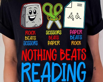 Niente batte la lettura Png Rock Paper Scissors Png Divertente amante dei libri Png Topo di bibliotecario Png Sublimazione bambini Png Design