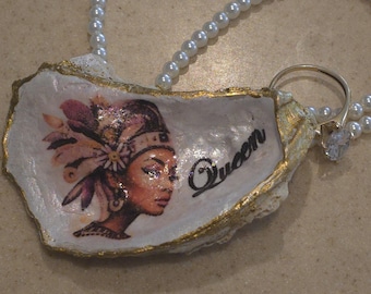 African Nubian Egyptian Queen Oyster Shell Jewelry Ring Trinket Dish #EQ-F