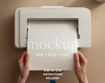 Paper Mockup, Blank White Sheet for Invitations, Planners, Templates or Letterhead, Realistic Printable Display, PSD + JPG + PSD
