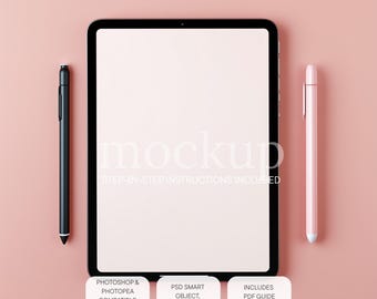 Tablet Mockup, Minimalist Digital Planner Screen (Digital Download)