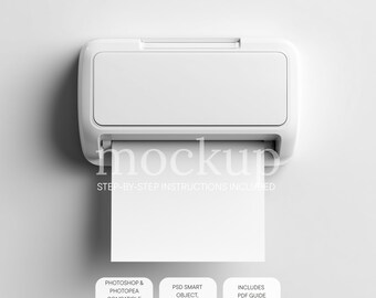 Unique Paper Mockup Printer | Letterhead Mockup PSD | Minimal White Printer Mockup | Branding Stationery Mockup | PSD & JPG