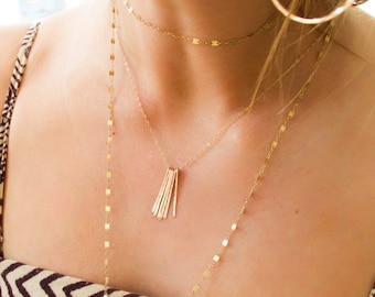 Fransen Halskette - 14k Gold Filled, Sterling Silber oder Rosegold Filled Handgemachte Halskette - Statement Halskette - "Different Strokes Necklace"