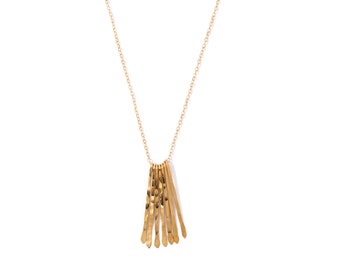 Long Fringe Necklace - XL Different Strokes Necklace - Everyday Necklace Long - Gold Layering Necklace / Layer Necklace