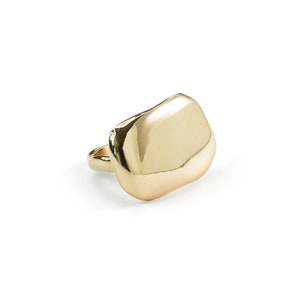 Silver or Brass Everyday Ring - Plateau Ring - Sculptural Gold or Sterling Silver Chunky Ring - Statement Ring - Unique Stackable Ring