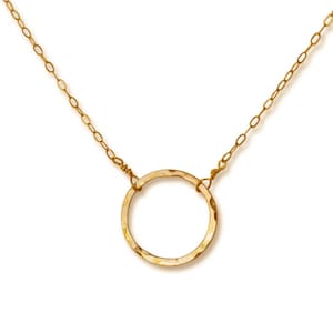 Small Circle Necklace / Handmade Gold Filled or Sterling Silver Circle Pendant / Karma Necklace / Dainty Everyday Eternity Necklace