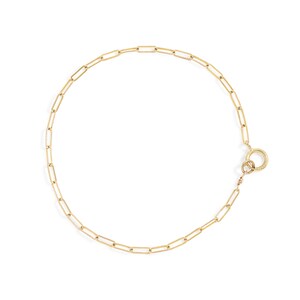 Gold Filled Paperclip Chain Bracelet, Delicate Sterling Silver Chain Bracelet, Simple Dainty Rectangle Chain Bracelet, Minimalist Bracelet
