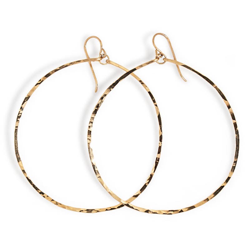 Large Gold Hoop Earrings Extra Large Hoop Earrings 14K Gold Etsy