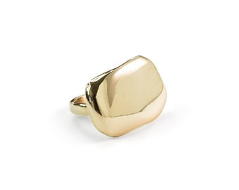 Plateau Ring - Sculptural Gold or Sterling Silver Chunky Statement Ring - Simple Gold Statement Ring - Unique Silver Statement Ring