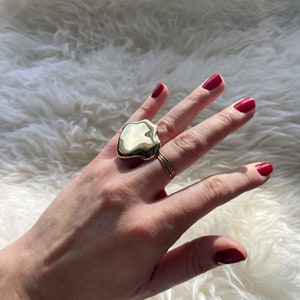 Cloud Ring Extra Large Sculptural Gold or Sterling Silver Chunky Statement Ring Unique Silver Statement Ring Large Cloud Shaped Ring image 8