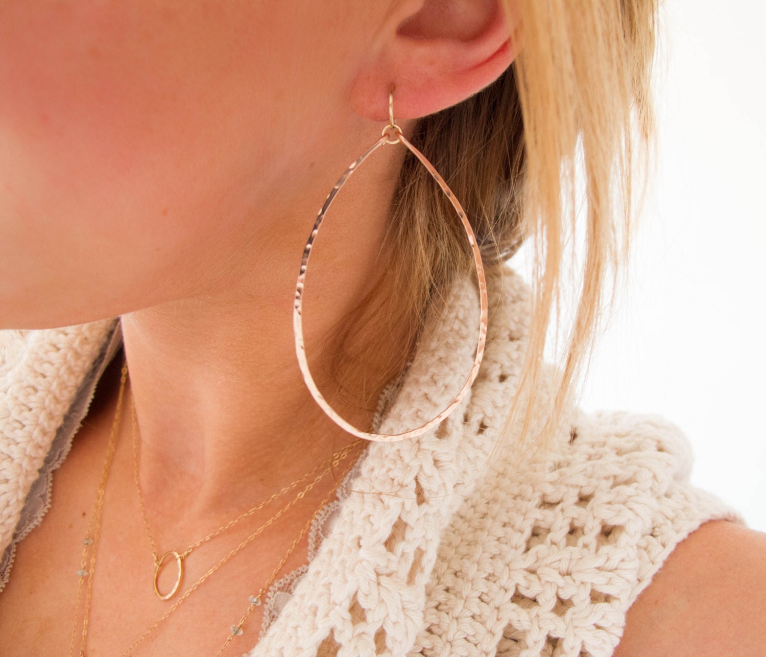 Gold Hoop Earrings Extra Large 3 Inch Gold Hoops / Rose Gold Etsy