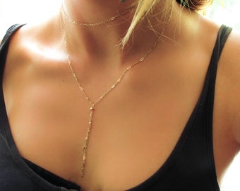 Gold Choker Necklace - Gold Choker Wrap - Silver Choker Necklace Gold - Gold Wrap Necklace / Gold Chain Choker - Tied Up