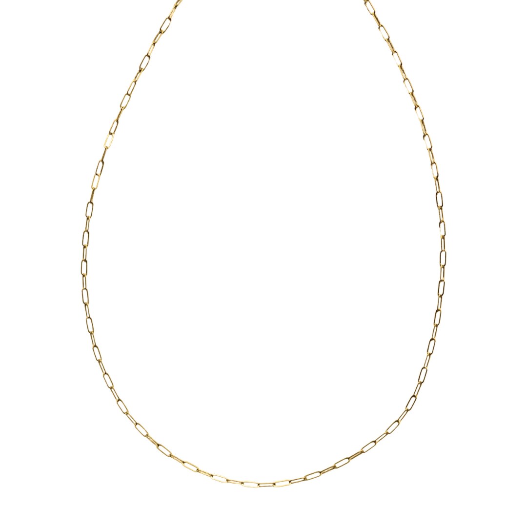 Small Link Chain Necklace - Paperclip Chain Necklace - Simple Gold ...