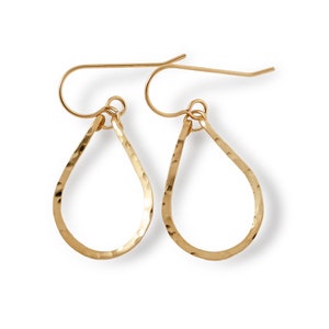 Small Teardrop Hoop Earrings - Small 14K Gold Fill, Sterling Silver, or Rose Gold Fill Small Hoop Earring - &quot;Baby Teardrop Hoops&quot;