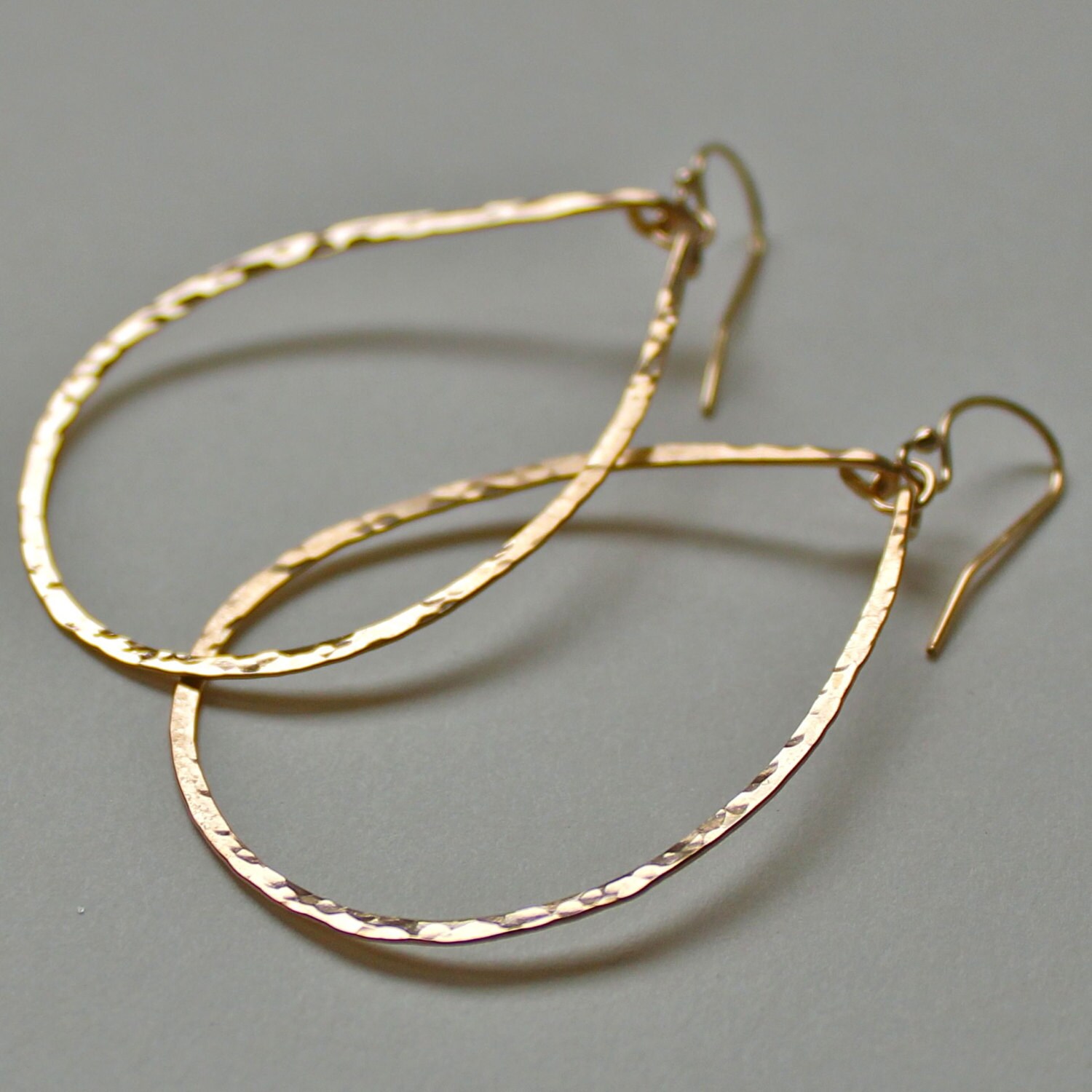Gold teardrop hoop earrings Clearance