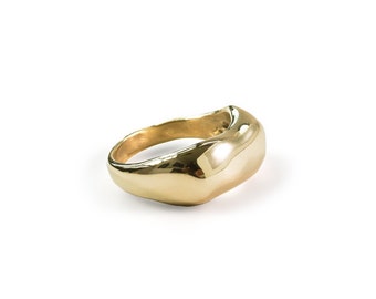 Curve Ring - Sculptural Gold or Sterling Silver Chunky Statement Ring - Simple Gold Statement Ring - Unique Silver Statement Ring