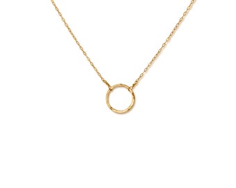 Small Circle Necklace / Handmade Gold Filled or Sterling Silver Circle Pendant / Karma Necklace / Dainty Everyday Eternity Necklace