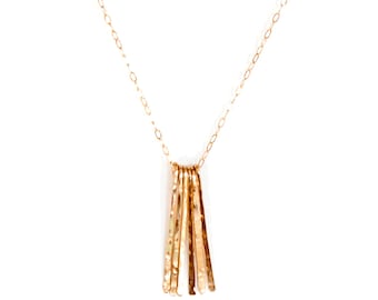 Gold Fransen Halskette - 14K Gold Filled, Sterling Silber oder Roségold Filled Handgemachte Franse, Alltags-Halskette "Different Strokes Halskette"