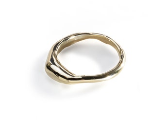 Rise Ring - Thin Irregular Gold or Sterling Silver Stacking Statement Ring - Simple Gold Statement Ring - Unique Silver Statement Ring