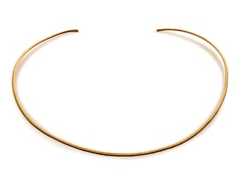 Gold Choker Collar / Cuff Choker / Gold Choker / Thin Gold Choker Necklace  14k Gold Filled Choker / Hammered Gold Collar / Gold Halo Collar
