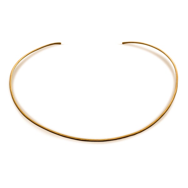 Gold Choker Collar / Cuff Choker / Gold Choker / Thin Gold Choker Necklace  14k Gold Filled Choker / Hammered Gold Collar / Gold Halo Collar