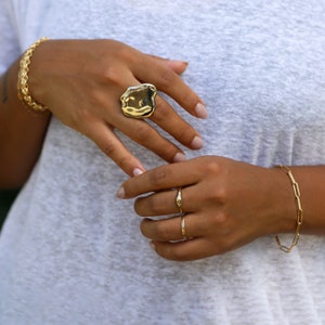 Cloud Ring Extra Large Sculptural Gold or Sterling Silver Chunky Statement Ring Unique Silver Statement Ring Large Cloud Shaped Ring image 4