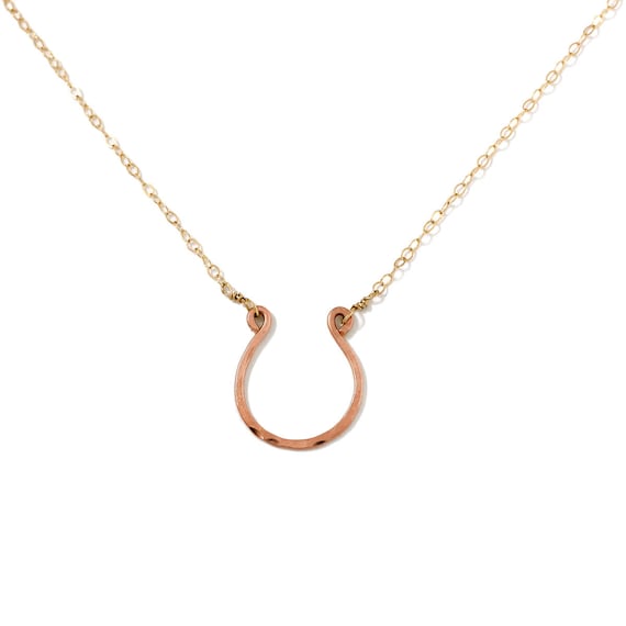 Rose Gold Horseshoe Necklace // Good 