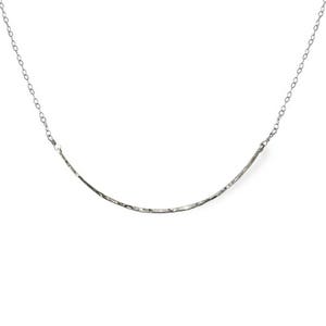 Curved Bar Necklace Gold Filled Curve Arc Collar Necklace / Sterling ...