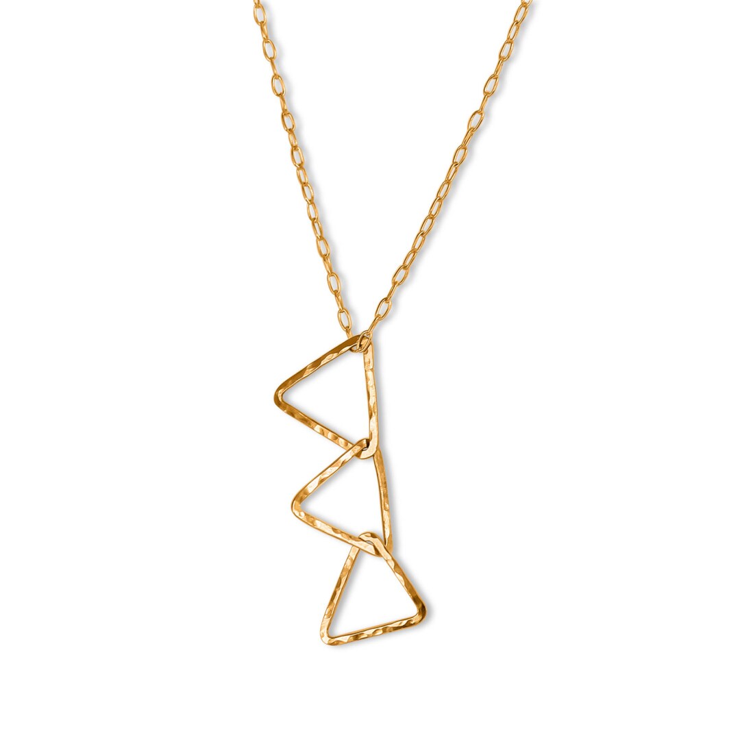 Long Triangle Necklace Handmade Gold Filled Triangle - Etsy