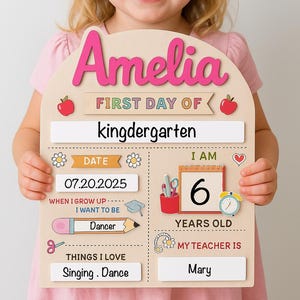 Personalized First & Last Day of School Sign: Wooden Photo Prop