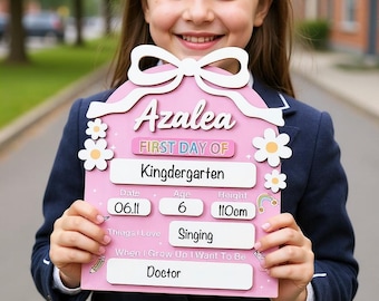 Letrero personalizado para el primer y último día de clases: accesorio fotográfico reutilizable