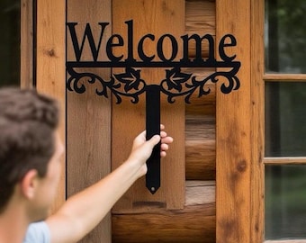 Letrero de bienvenida para jardín: Arte de metal para jardín, decoración para exteriores