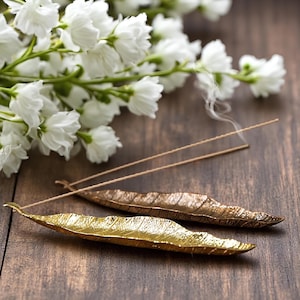 Wierookhouder blad - Minimalistische wierookhouder - Moderne wierookbrander - Goud, koper, zilveren wierookhouder - Aromatherapie interieur