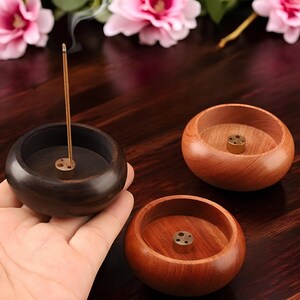 Handgemaakte houten wierookstandaard - chic en minimaal - vreedzame meditatieset - cadeau-idee voor vrouwen - houder wierookstokje - decor wierookhouder