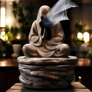 Incense burner &quot;SATORI” - Ceramic Budha incense-holder - Displacement incense diffuser - Decorative incense burner - Incense holder