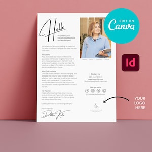 &quot;Immobilien-Einführungsflyer, &quot;&quot;Hallo Nachbar&quot;&quot; - Brief,Immobilienmarketing, Canva-Vorlage, Neuer Makler, Vorstellungsschreiben, &quot;&quot;Farming Luxus&quot;&quot;.&quot;