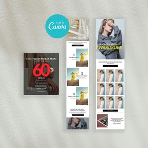 5 Modelos de E-mail de Moda | Newsletters Canva Editáveis | Marketing de E-commerce | Klaviyo & Mailchimp | Marca de Moda | Campanhas Automatizadas