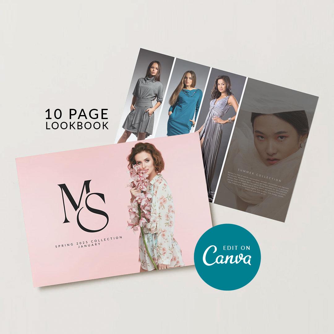 Lookbook Pages 10 Editable Fashion Lookbook Pages Canva Template, Digital Collection ...